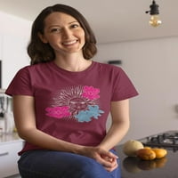 Слънце и цветя тениска жени -дизайни на отпечатъци, женски големи