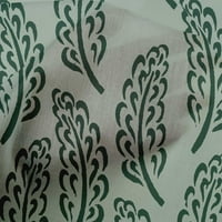OneOone Cotton Poplin Dark Teal Green Leves Leaves Block Шиещ материал от печат на тъкан край двора