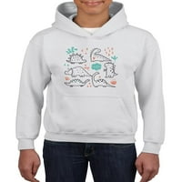 Kiddie очертайте Dinos Art Hoodie Juniors -Image от Shutterstock, X -Large