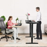 Likein Office Desk Електрически игри стоящо бюро с регулируем компютър на височина Компютърна маса Домашна работна станция с дървена дъга на плот, Продажба на хлабина
