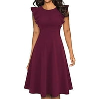 Женска рокля Нова женска рокля с къс ръкав тънък ol Print Retro рокля многоцветни летни рокли за жени