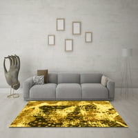 Ahgly Company Indoor Rectangle Abstract Yellow Modern Area Rugs, 2 '3'
