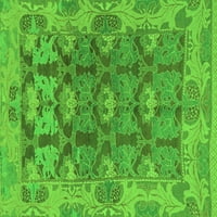 Ahgly Company Indoor Square Abstract Green Modern Area Rugs, 4 'квадрат