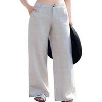 Abtel жени панталони плътни цветни дъна ежедневни палацо панталони дами салон есен дълги панталони светло сиво s