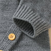 Момчета момичета печат пуловер суичъри Момче момиче солиден плетен пуловер Бебешки комбинезон ромпер памучен шапка шапка тоалети комплекти дрехи за 3- месеца