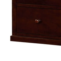 Бенджара BM преходен стил дървено бюро с чекмеджета за съхранение, тъмно кафяво