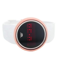 Techno Pave Rose Gold Plated Digital Touch Screen Sports Smart Watch с бяла силиконова лента
