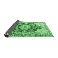 Ahgly Company Indoor Rectangle Persian Emerald Green Traditional Area Rugs, 4 '6'