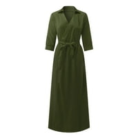 Cuekondy рокли за жени Небрежно тяло Дълго тънка опаковка мода Lacing v-образно цветна летна рокля
