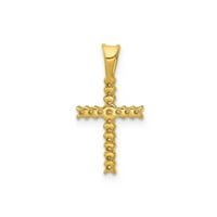 14k жълто злато 1 6ct. Истински диамантен латински кръст висулка