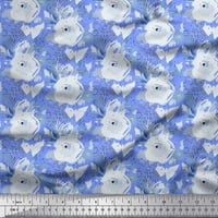 Soimoi памучна фланелка тъкан Dot & Floral Shirting Print Fabric край двора