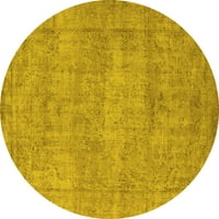 Ahgly Company Indoor Round Oriental Yellow Industrial Area Cures, 8 'кръг