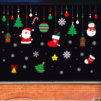 Коледна снежинка прозорци се вкопчва стикери за стъкло, коледни декали декорации празник на снежинка Дядо Коледа.