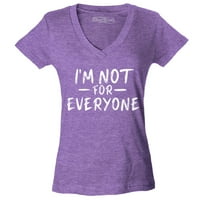 Shop4ever жени, аз не съм за всички тънки тениски с тениска с v-образно деколте, малка хедър лилава