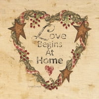 Любовта започва у дома печат на плакат от Линда Спийви