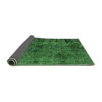 Ahgly Company Indoor Rectangle Abstract Emerald Green Modern Area Rugs, 7 '10'