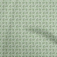 Oneoone Rayon Dusty Teal Green Fabric Азиатска ретро флорална шивашка тъкан от двора отпечатани DIY дрехи Шиещи консумативи
