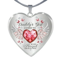 Xinqinghao daddy 'angelss татко и дъщеря Angelss Wingsss Heart Drop Cheelce Angelss Wing Bewelry Cheelce for Dad Daugher Heart Memorial Keepsake a