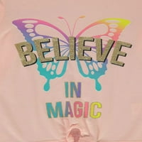 Тениска на Dreamstar Girls 'L S Magic Butterfly - Pink, -