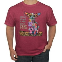 Дийн Русо в съзнанието ми любител на кучетата Мъжки графична тениска, реколта хедър червено, малка