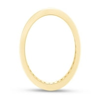 Симулиран червен гранат вечност подреждаща се обхватен пръстен на лента в 14K жълто злато над стерлингов сребърен пръстен - 8