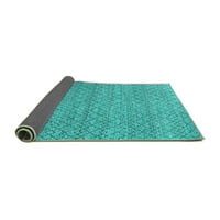 Ahgly Company Indoor Round Solid Turquoise Blue Modern Area Rugs, 5 'Round