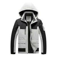 Зимни палта за жени Zpanxa мъжки водоустойчиви якета, ежедневни пачуърки сгъстяване на топли качулки с цип с много джобен бял-a xxl