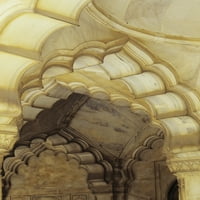 Няколко мигащи арки; Индия, отблизо детайл от печат на плакати за архитектура на храма