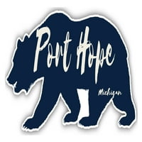 Port Hope Michigan Souvenir Vinyl Decal Sticker Bear Design