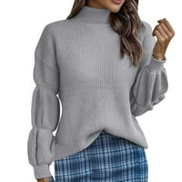 Simu жени есен небрежен модерен пуловер жени половин костенурка с дълъг ръкав с дълъг ръкав от най -висок цвят моден ежедневен пуловер пуловер с дълъг ръкав с дълъг ръкав