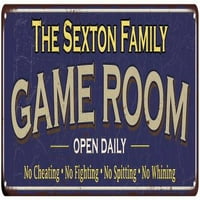 The Sexton Family Gift Blue Game Room Metal Sign 206180037553