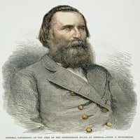 Джеймс Лонгстрийт n. Офицер от американската армия. Гравиране на дърва, американска, 1864. Плакатен печат от