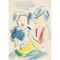 Ernst Ludwig Kirchner Black Modern Framed Museum Art Print, озаглавен - Жена с дете