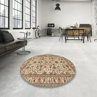 Ahgly Company Machine Pashable Indoor Rectangle Traditional Sienna Brown Area Rugs, 8 '12'