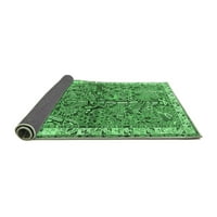 Ahgly Company Indoor Square Animal Emerald Green Traditional Area Rugs, 5 'квадрат