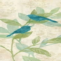 Любовни модели на птици Тюркоазена панел I Плакат печат от Cynthia Coulter