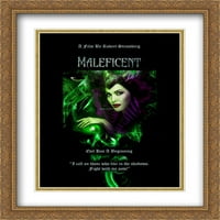 Maleficent Double Matted голям златен богато украсен филмов плакат за изкуство Арт печат