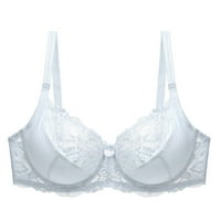 Дами Traceless Comments No Steel Ring Lace Dishingable Gathering Bra Woman Бельо бяло s