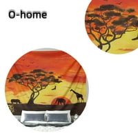Таблион с животински стена малък, сафари дива природа дърво залез стая гоблени Африкански стена висящ декор