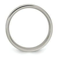Твърди сив титан мъжки синьо анодизиран плосък пръстен комфорт с размер 7 7.5