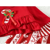 Коледни деца бебешки момичета дрехи комплект червени тоалети малко дете дете бебе дълъг ръкав тениски върхове панталони есен