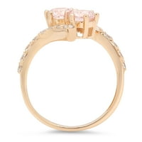1.98ct кръгъл крой розов симулиран диамант 18k жълто злато годишнина годежен пръстен размер 5.75