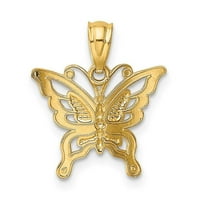 14k жълто злато с диамант-изрязана висулка за пеперуда yc966
