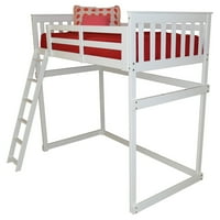 & L Мебели Versaloft Mission Twin Loft Bed със странична стълба и незадължителна подложка или хамак