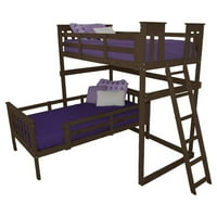 & L Мебели Versaloft Mission Twin Loft Bed с крайната стълба и незадължително подземи или хамак