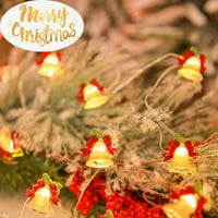 Коледни струни светлини на закрито, газирани висящи приказни светлини 3,3 фута LED декоративни светлини на открито за Xmas Home Holiday Wolding Whore White Powered-Christmas Bell Style
