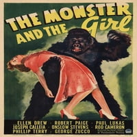Плакатът на чудовището и момичето