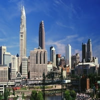 Небостъргачи в град, Кливланд, Охайо, САЩ за печат от панорамни изображения от панорамни изображения