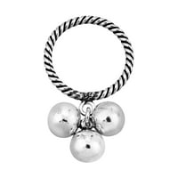 Моден куп сфери с топки за смени стерлинги сребро усукана лента Ring-8