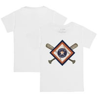 Детска мъничка бяла бяла тениска на Houston Astros Diamond Cross Bats